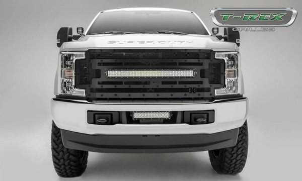 T-REX 2017-2019 Ford F-250 F-350 F-450 F-550 Super Duty With Camera  Provision STEALTH Main Replacement Grille Black 6315371-BR