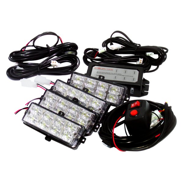 Race Sport 4 LED Grille Strobe Light Kit Red RS-281-4LED-R