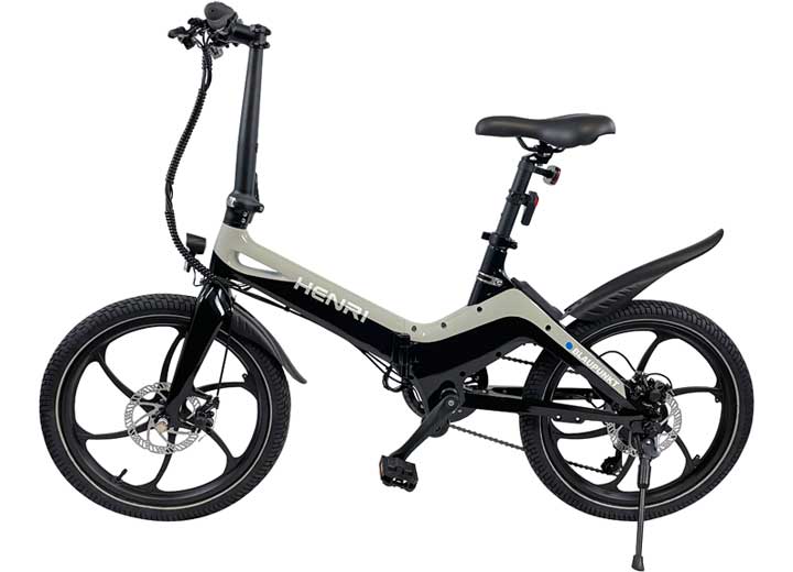 Blaupunkt Henri Ebike 20in Tire 36V 350W Mech Disc Brakes Pedal & Throttle Assist Silver Black APD202-M