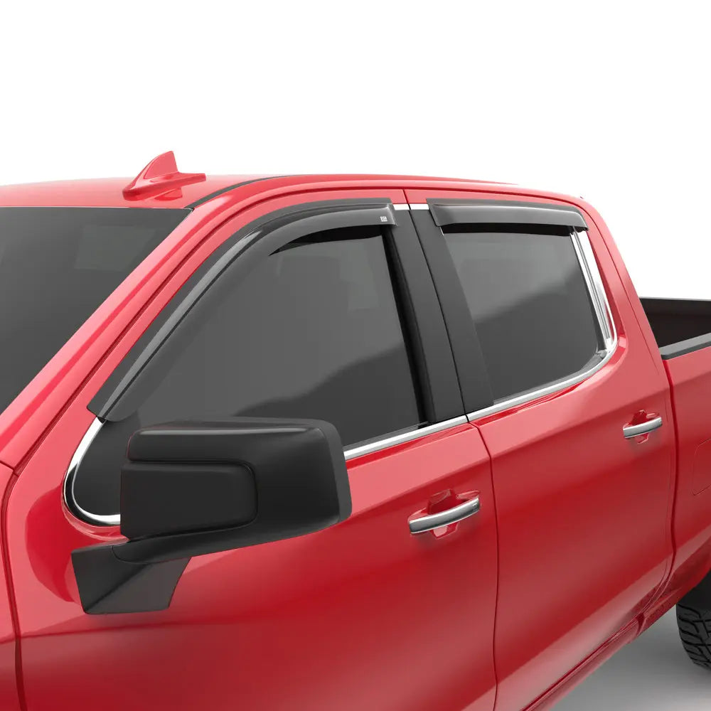 EGR 2019-2025 Chevrolet Silverado 1500 GMC Sierra 1500 Extended Cab 4pc Smoke Finish Tape-on Window Visors 641891