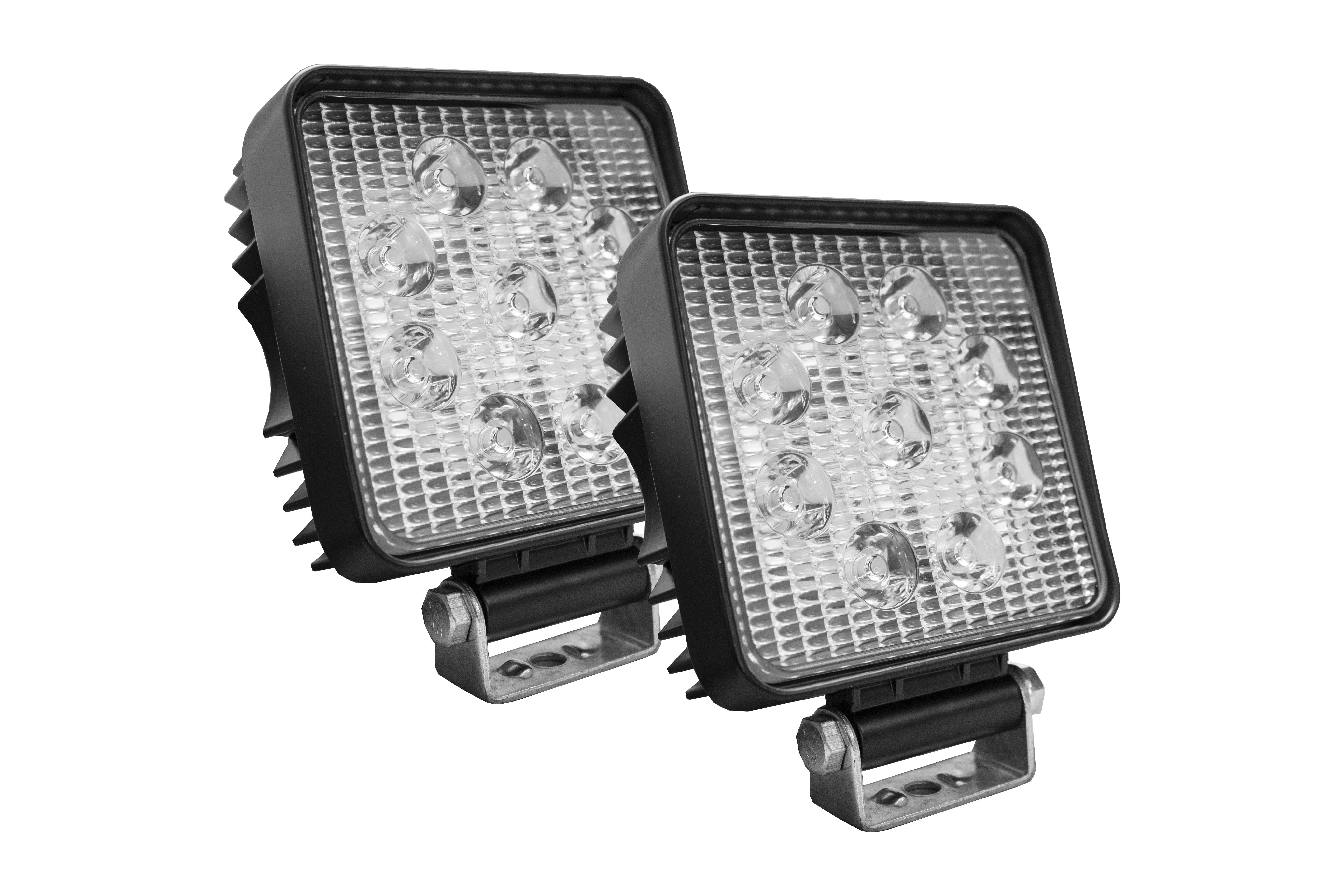 Race Sport Street Series 4 Inch Square LED Work Spot Light Pair RS-27W-S-2