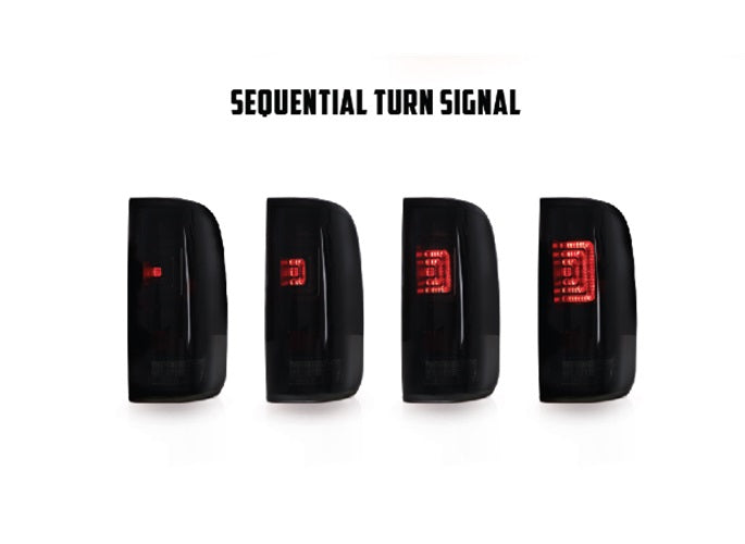 Winjet 2004-2008 Ford F-150 LED Tail Lights with Sequential Turn Signal Clear Black CTRNG0758-BC-SQ