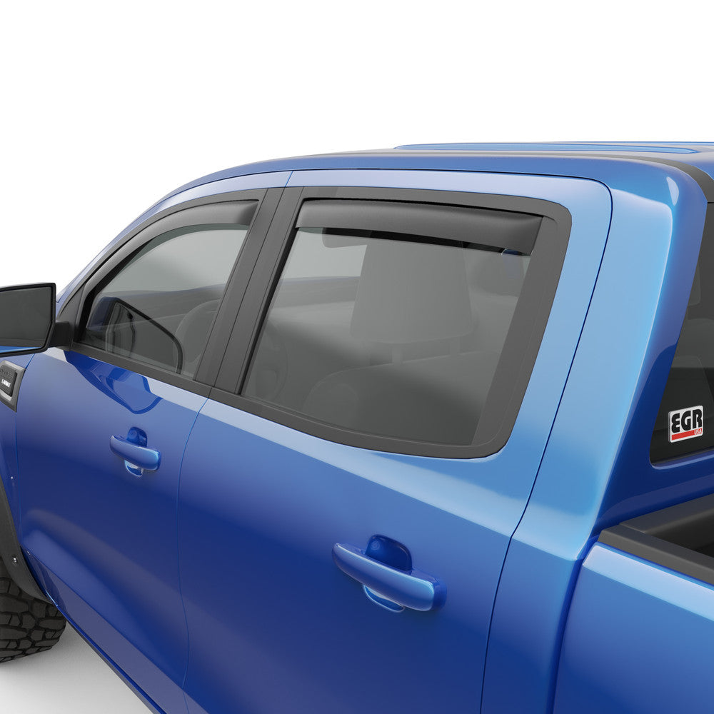 EGR 2019-2023 Ford Ranger Crew Cab In-channel Window Visors 573555