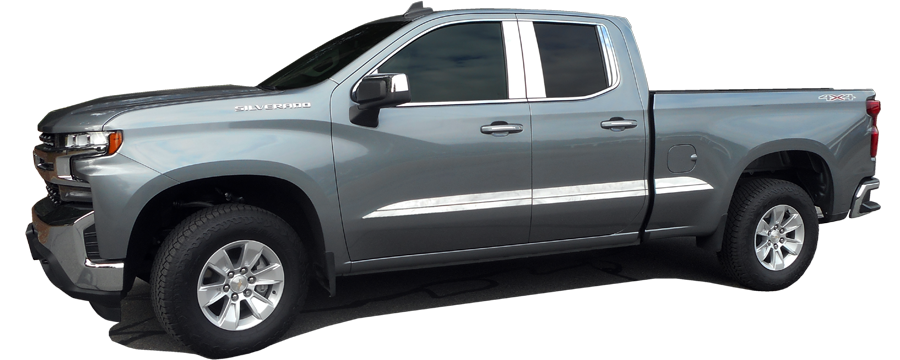 QAA 2019-2024 Chevrolet Silverado 12Pc Stainless Steel Window Trim Package WP59176