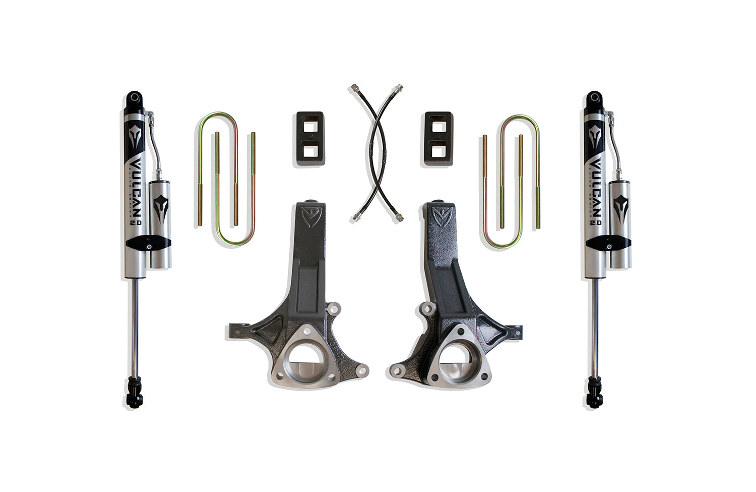 MaxTrac Suspension 2002-2008 Dodge Ram 1500 2WD 4.5" Lift Kit Vulcan Series Reservoir Shocks Rear K882145VR