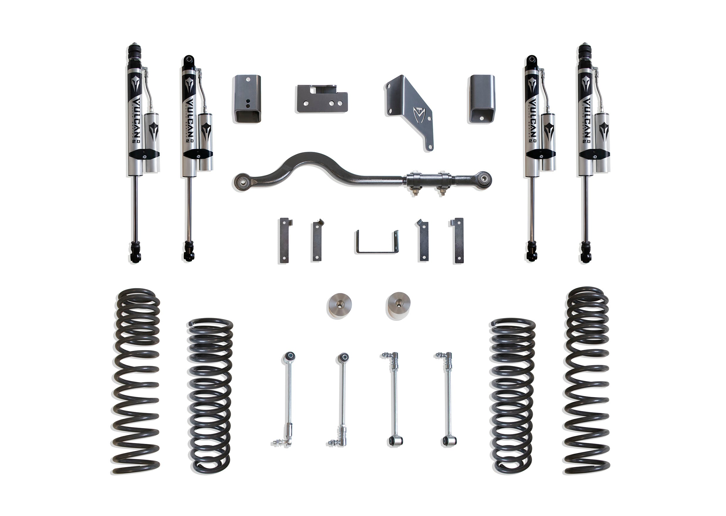 MaxTrac Suspension 2007-2018 Jeep Wrangler Jk 2WD 4WD 4.5" Lift Kit With Vulcan Series Reservoir Shocks K889745VR