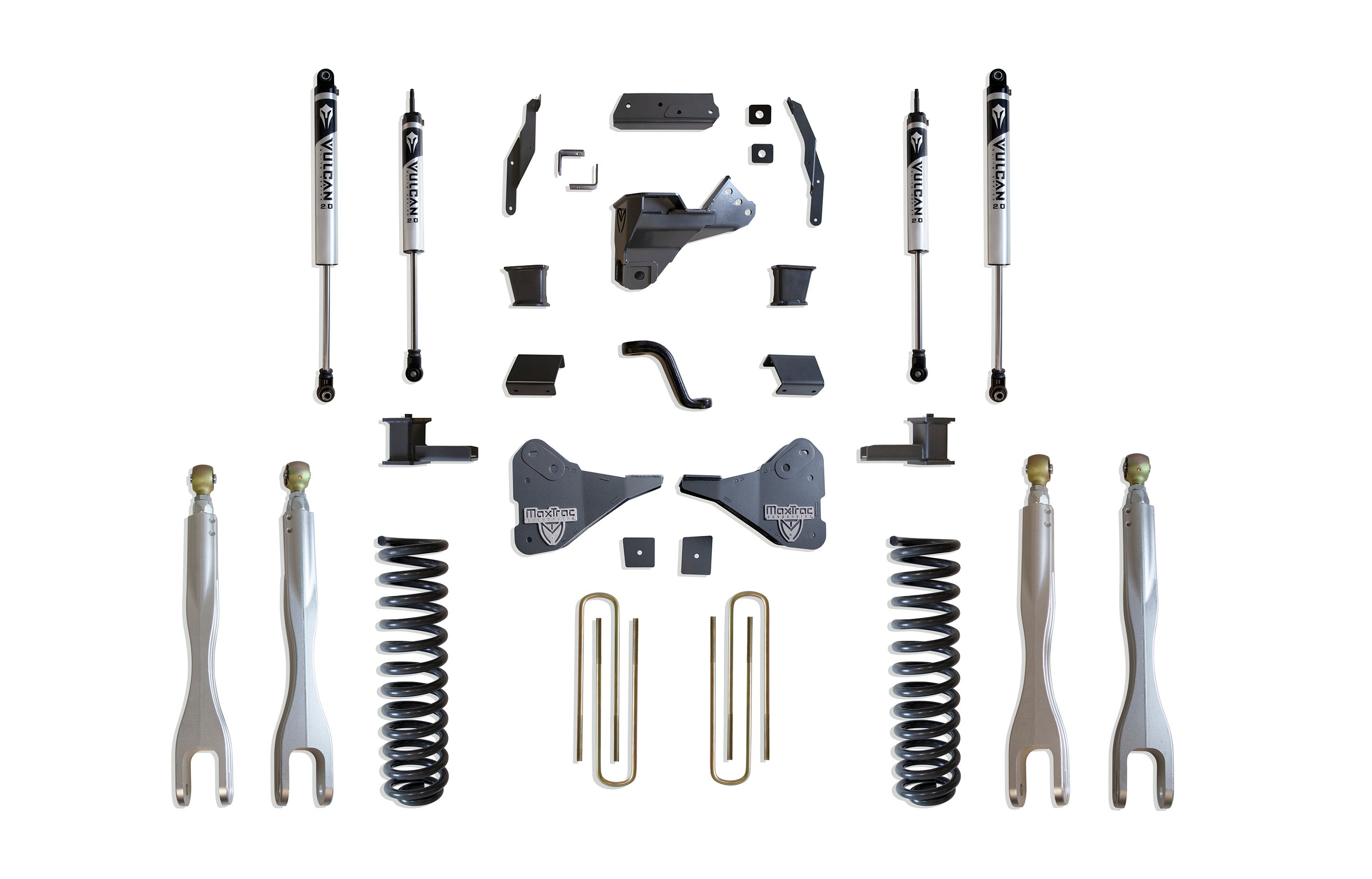 MaxTrac Suspension 2023-2023 Ford F-250 F-350 4WD 4" Lift Kit With 4-Links Vulcan Series Shocks K944341VL