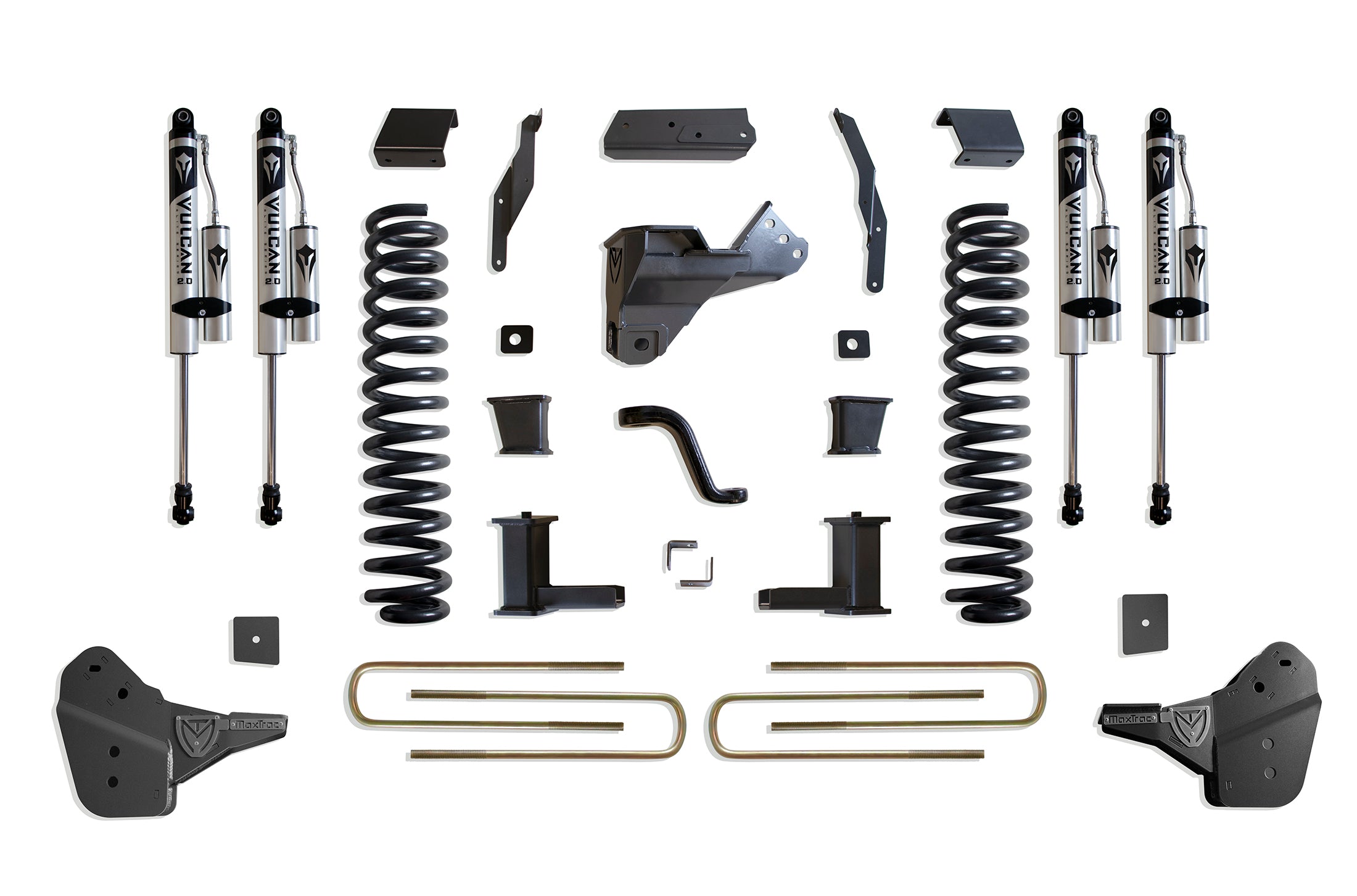 MaxTrac Suspension 2023-2023 Ford F-250 F-350 4WD 8" Lift Kit Vulcan Series Reservoir Shocks K944385VR