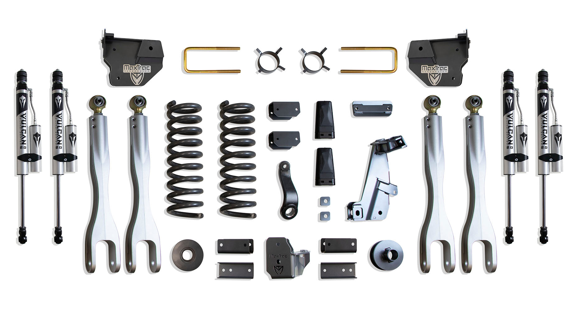 MaxTrac Suspension 2014-2018 Dodge Ram 2500 4WD 6" Lift Kit With 4-Links Vulcan Reservoir Shocks K947263VRL