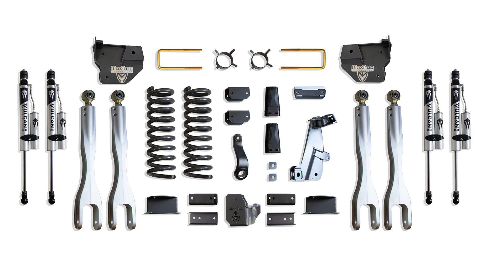 MaxTrac Suspension 2014-2018 Dodge Ram 2500 4WD 6" Lift Kit With 4-Links Vulcan Reservoir Shocks K947263VRLA