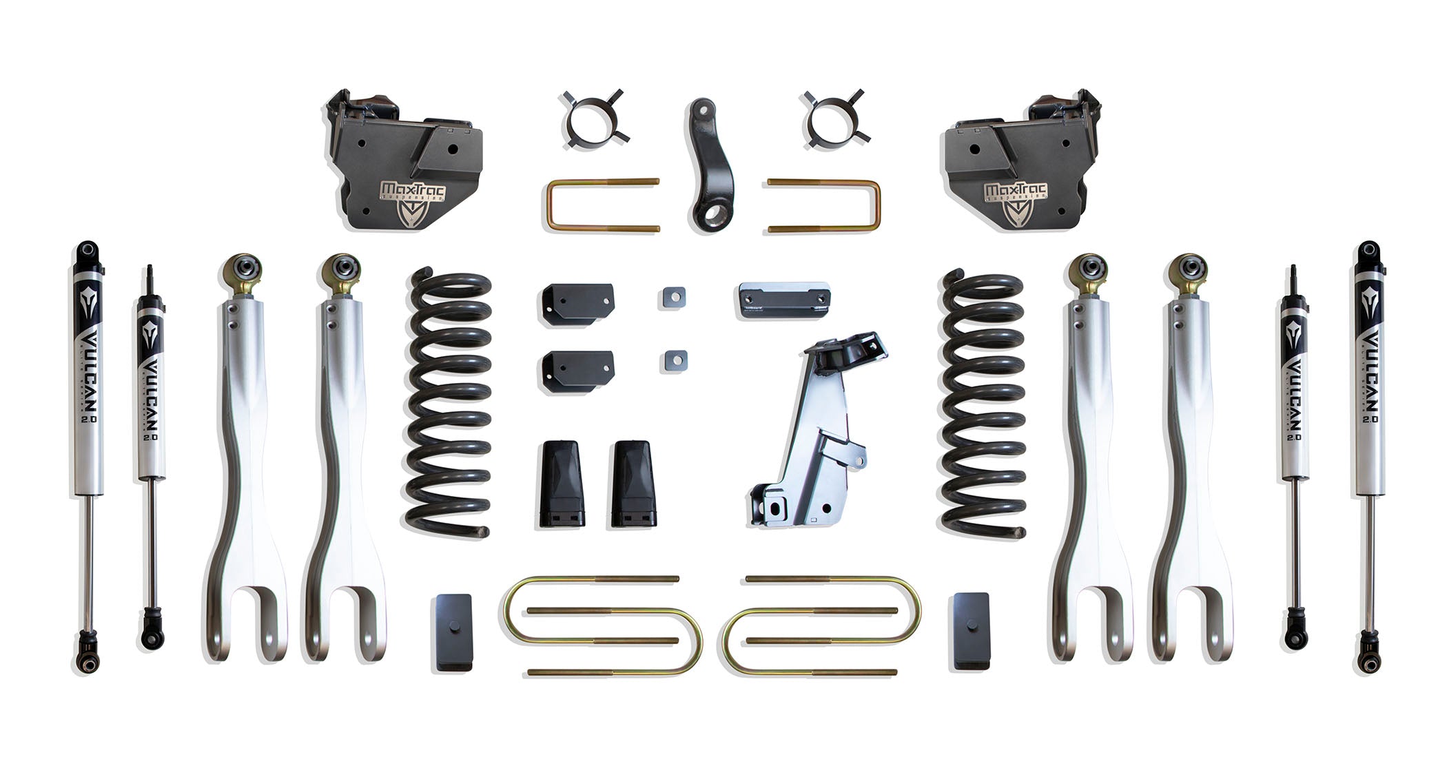 MaxTrac Suspension 2013-2018 Dodge Ram 3500 4WD 4" Lift Kit With 4-Links Vulcan Shocks K947341VL