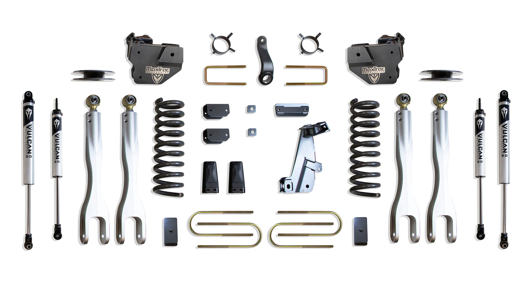 MaxTrac Suspension 2013-2018 Dodge Ram 3500 4WD 4" Lift Kit With 4-Links Vulcan Shocks K947341VLA