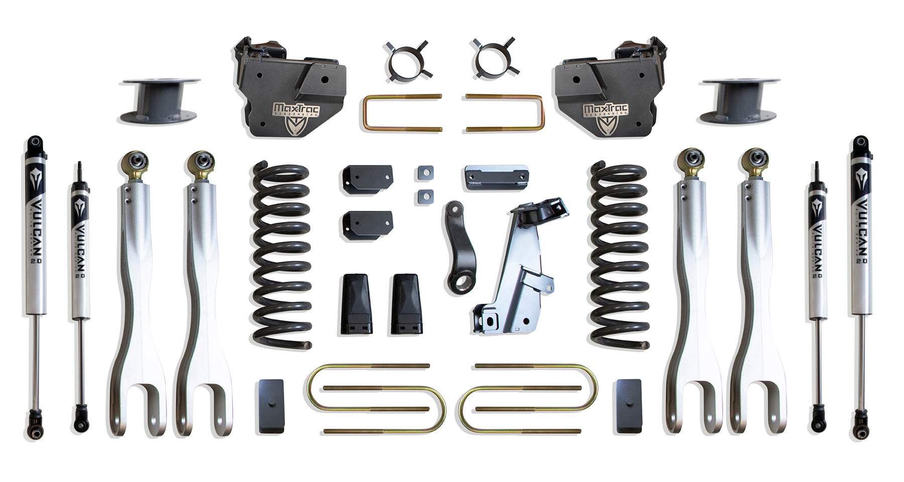 MaxTrac Suspension 2013-2018 Dodge Ram 3500 4WD 6" Lift Kit With 4-Links Vulcan Shocks K947363VLA