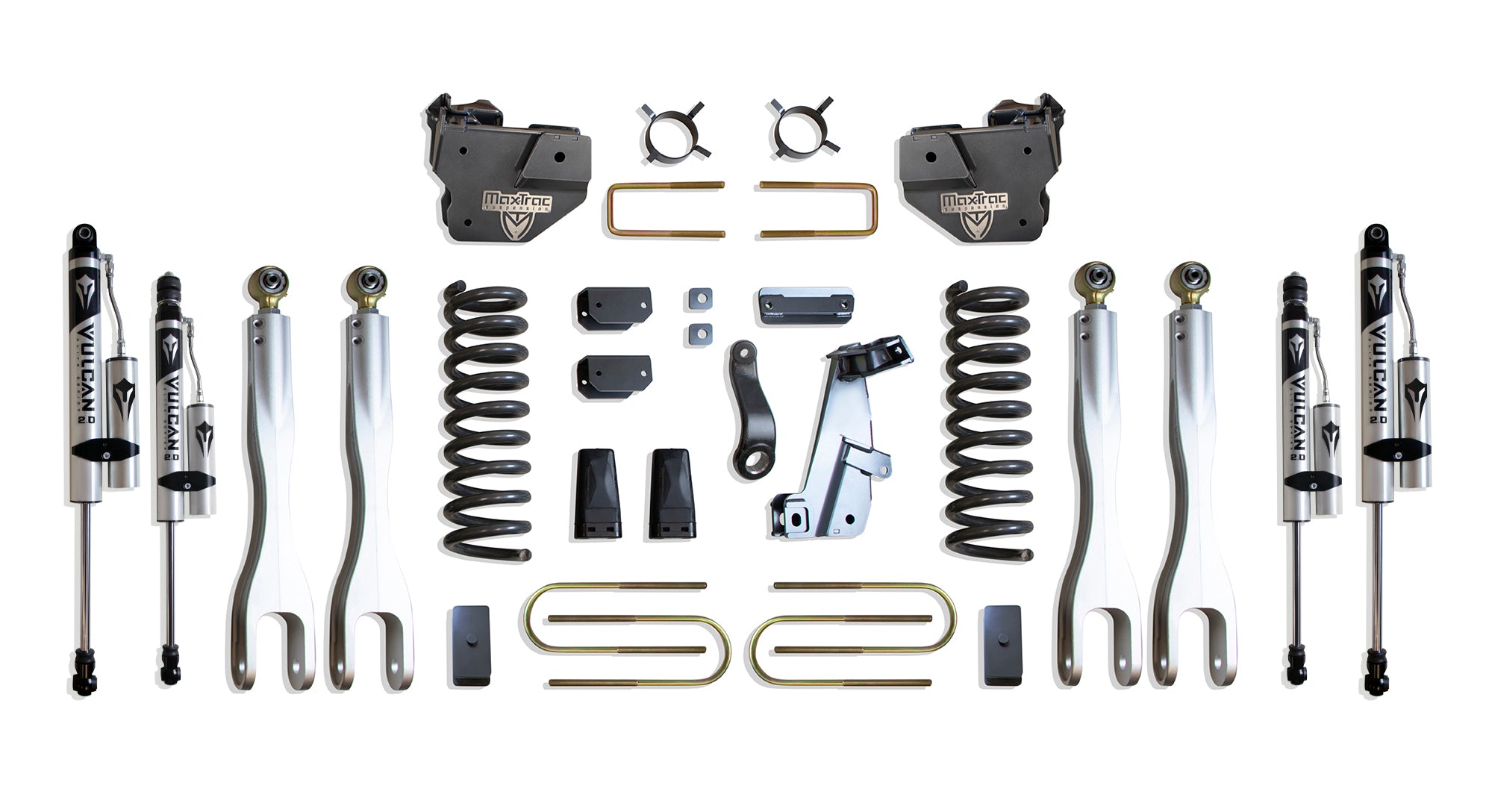 MaxTrac Suspension 2013-2018 Dodge Ram 3500 4WD 6" Lift Kit With 4-Links Vulcan Reservoir Shocks K947363VRL