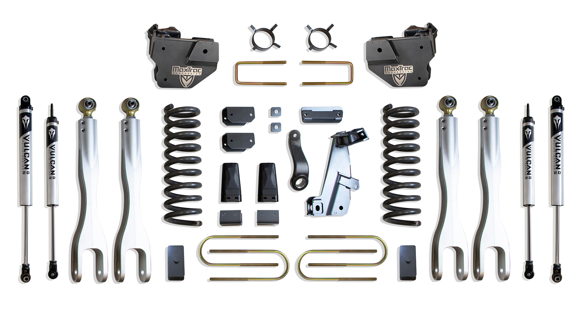 MaxTrac Suspension 2013-2018 Dodge Ram 3500 4WD 8" Lift Kit With 4-Links Vulcan Shocks K947385VL