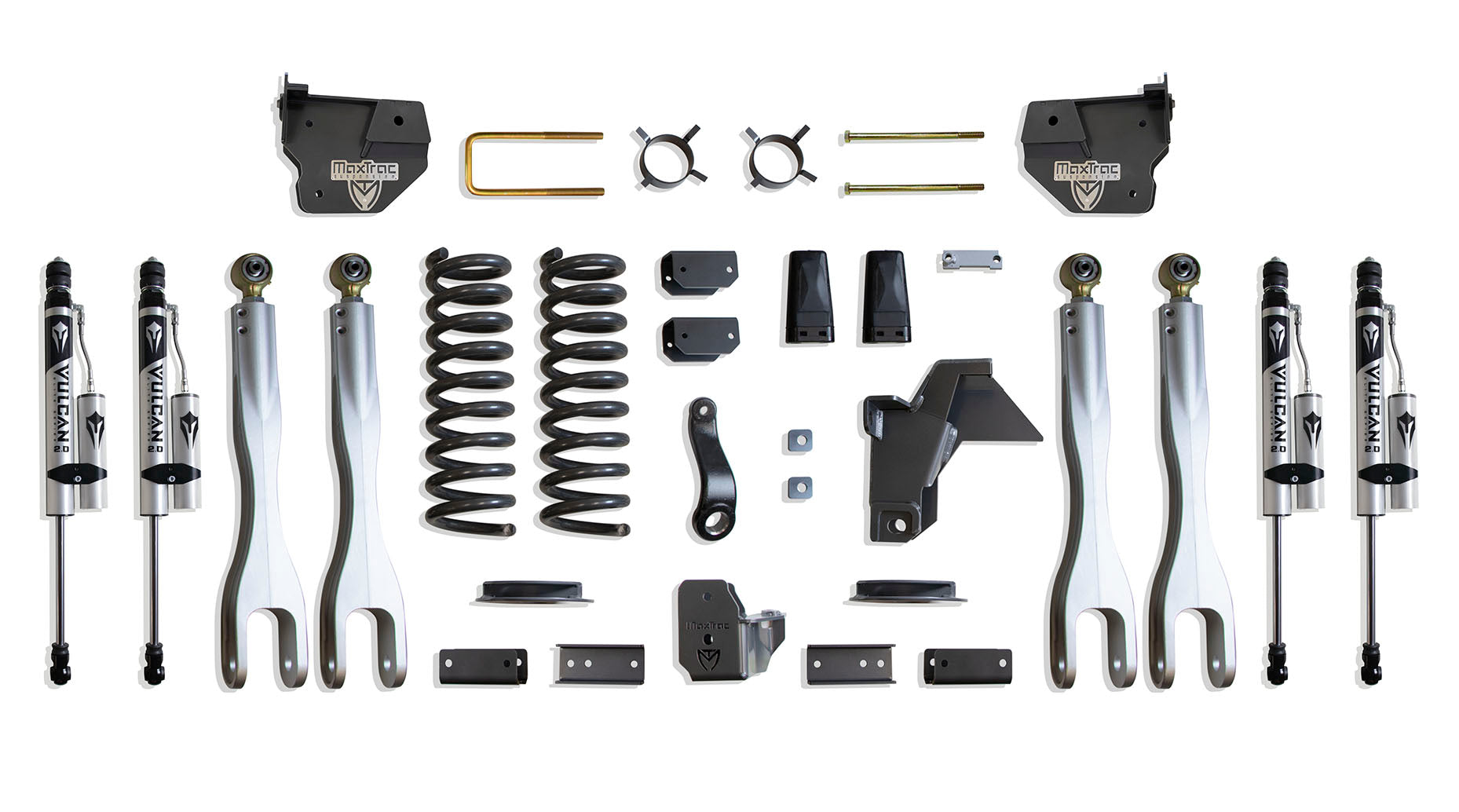 MaxTrac Suspension 2019-2023 Dodge Ram 2500 4WD 4" Lift Kit With 4-Links Vulcan Reservoir Shocks K947441VRLA