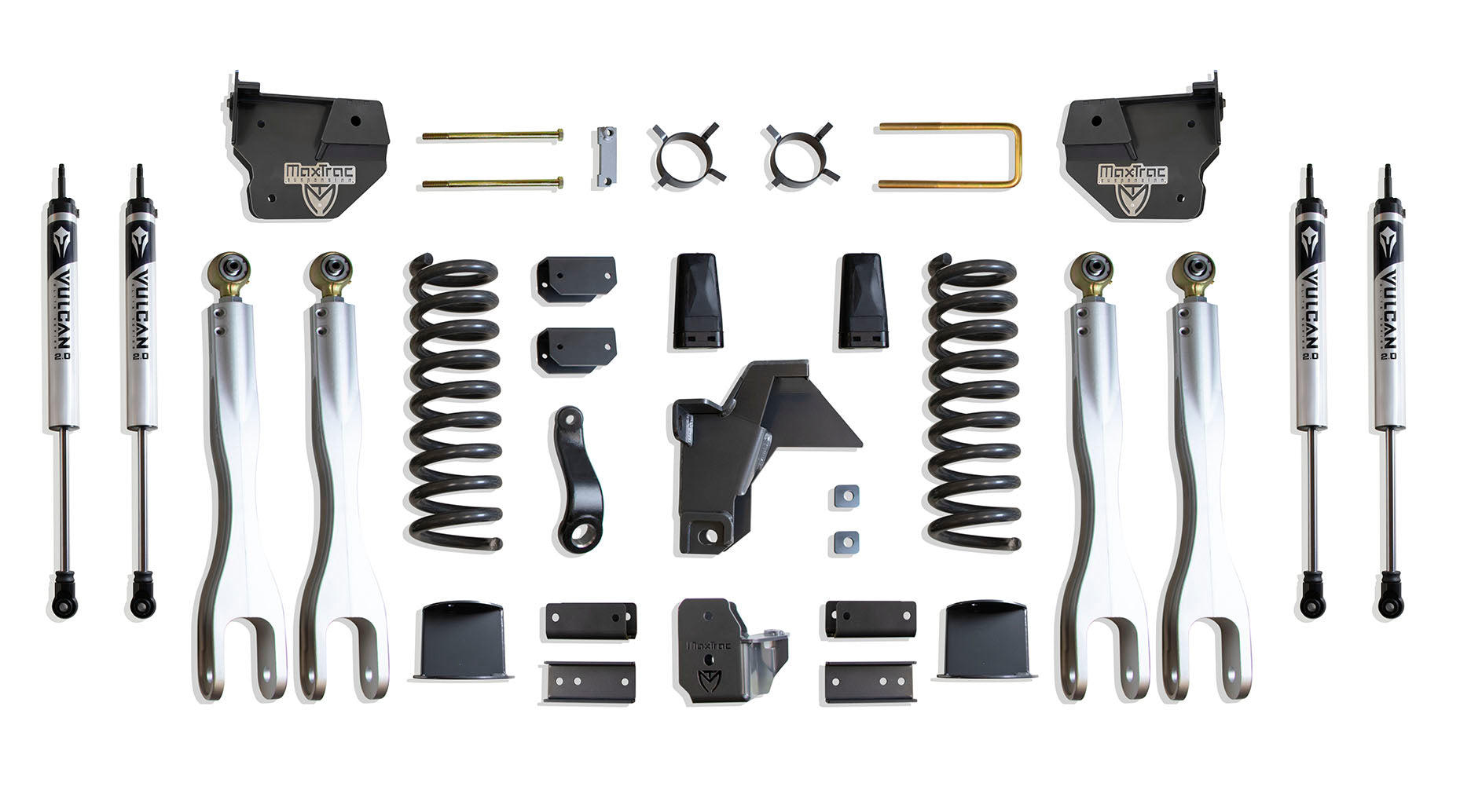 MaxTrac Suspension 2019-2023 Dodge Ram 2500 4WD 8" Lift Kit With 4-Links Vulcan Shocks K947485VLA