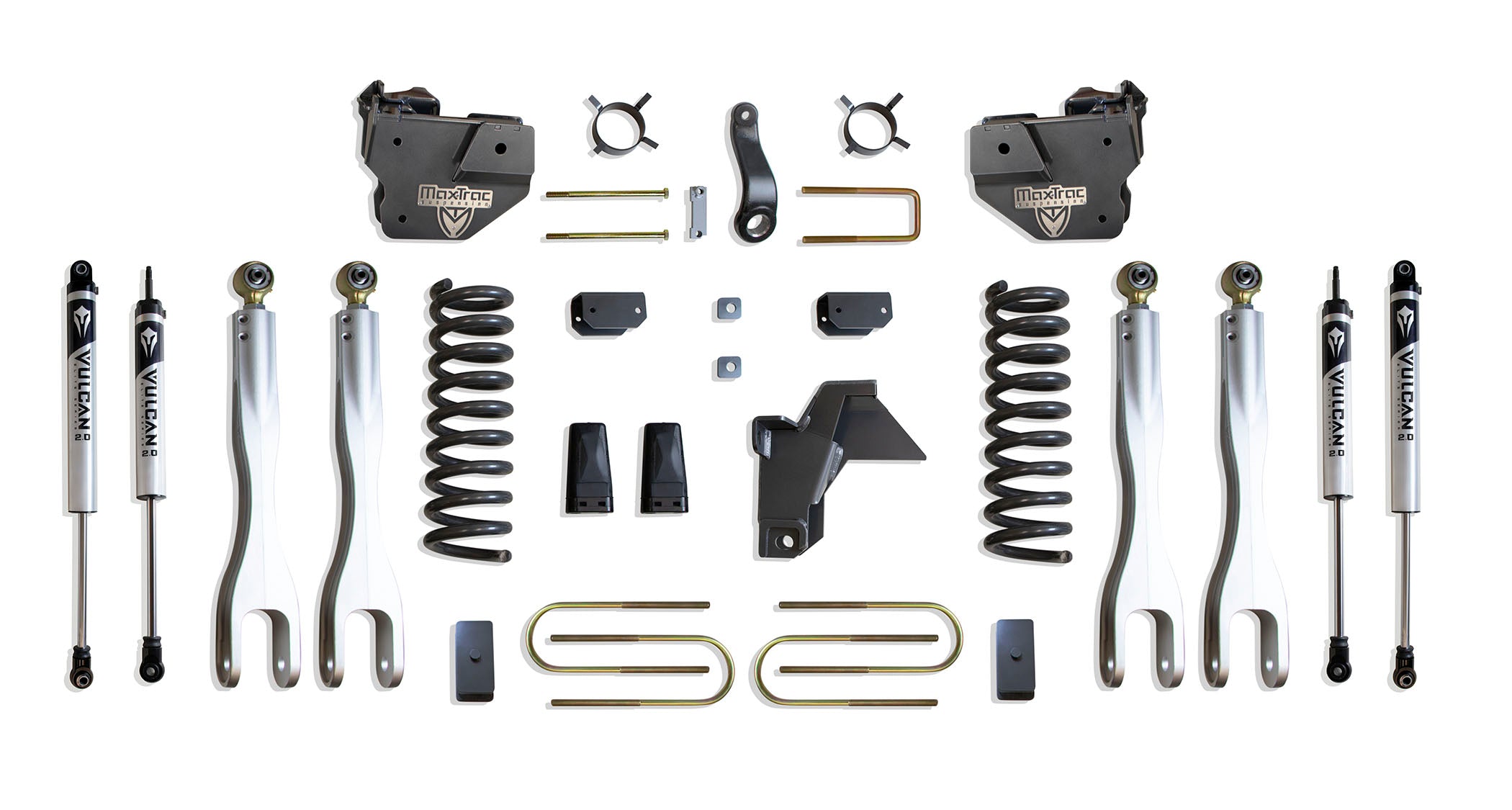 MaxTrac Suspension 2019-2023 Dodge Ram 3500 4WD 4" Lift Kit With 4-Links Vulcan Shocks K947541VL