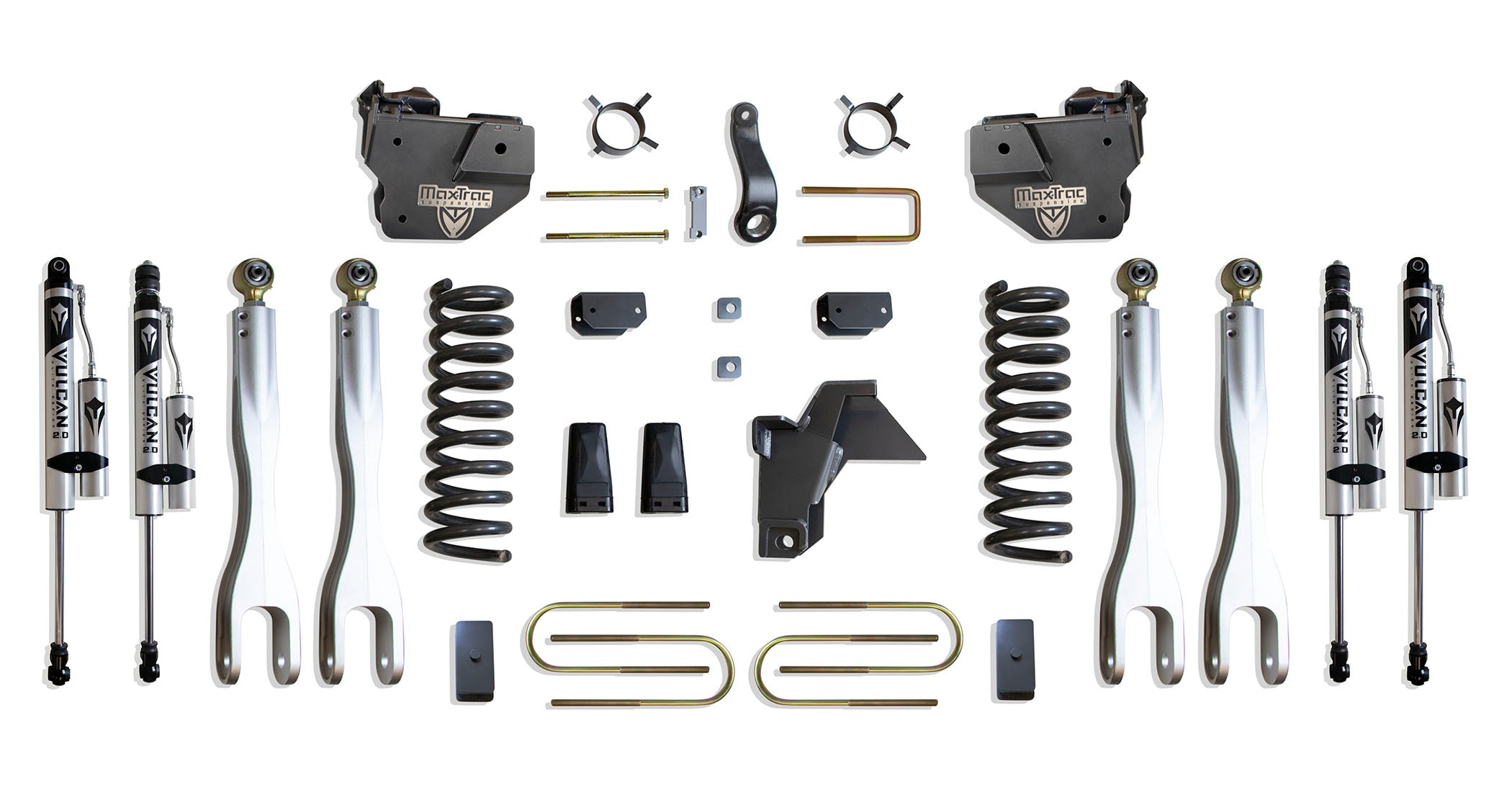 MaxTrac Suspension 2019-2023 Dodge Ram 3500 4WD 4" Lift Kit With 4-Links Vulcan Reservoir Shocks K947541VRL