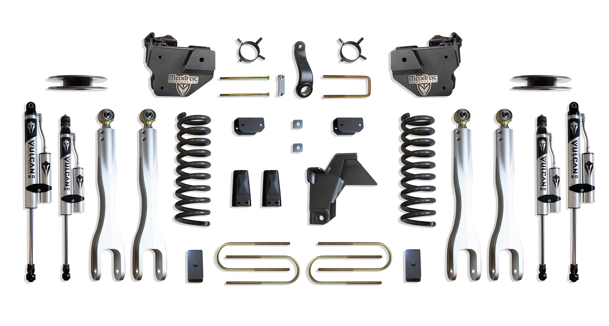 MaxTrac Suspension 2019-2023 Dodge Ram 3500 4WD 4" Lift Kit With 4-Links Vulcan Reservoir Shocks K947541VRLA