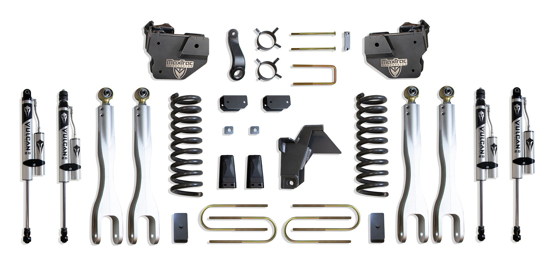 MaxTrac Suspension 2019-2023 Dodge Ram 3500 4WD 6" Lift Kit With 4-Links Vulcan Reservoir Shocks K947563VRL