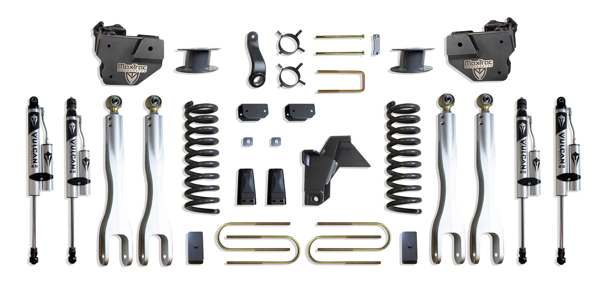 MaxTrac Suspension 2019-2023 Dodge Ram 3500 4WD 6" Lift Kit With 4-Links Vulcan Reservoir Shocks K947563VRLA