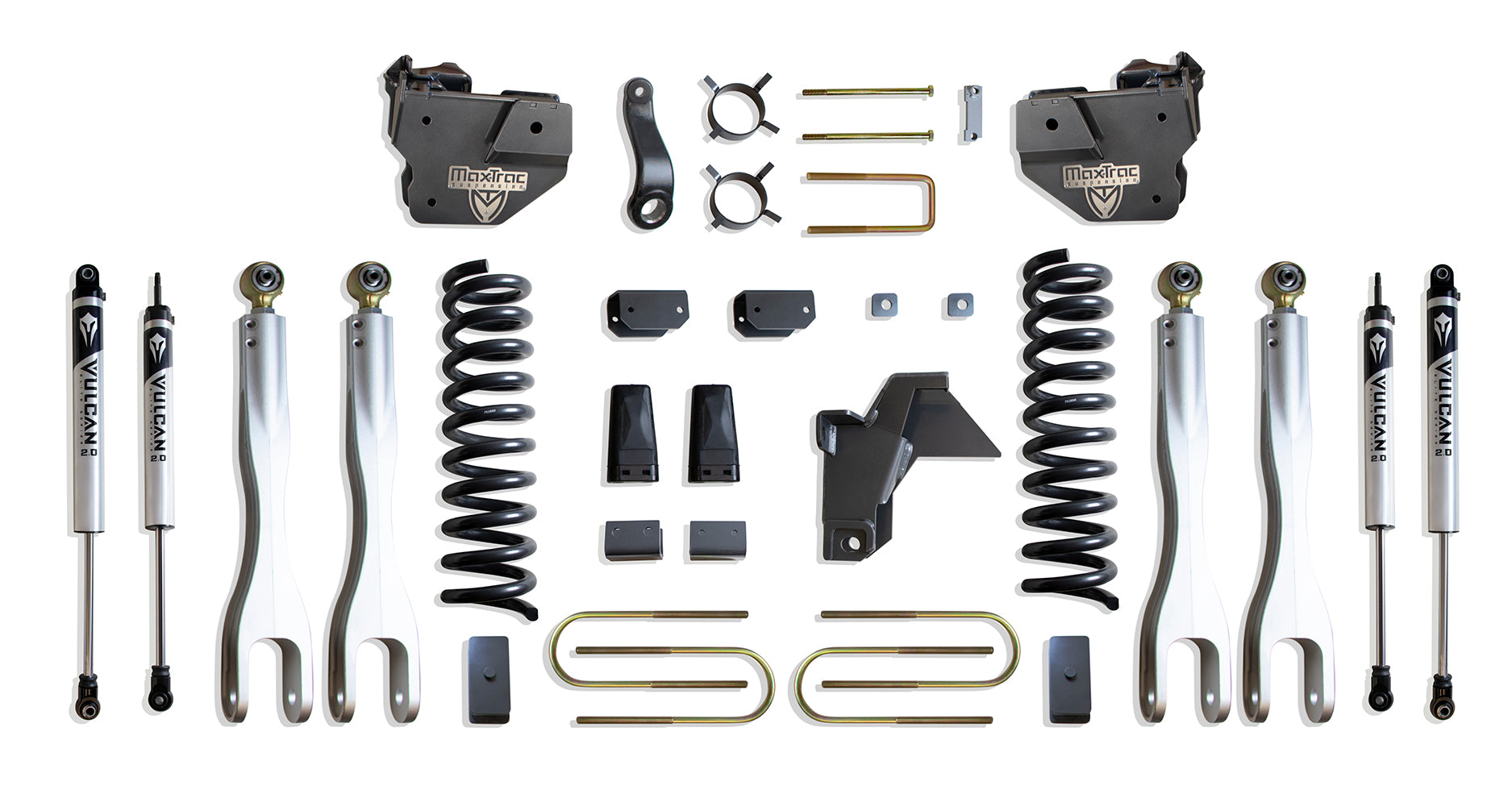 MaxTrac Suspension 2019-2023 Dodge Ram 3500 4WD 8" Lift Kit With 4-Links Vulcan Shocks K947585VL