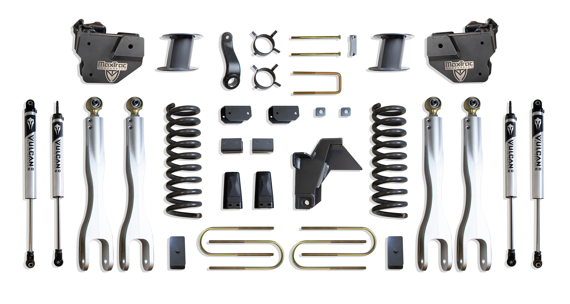 MaxTrac Suspension 2019-2023 Dodge Ram 3500 4WD 8" Lift Kit With 4-Links Vulcan Shocks K947585VLA