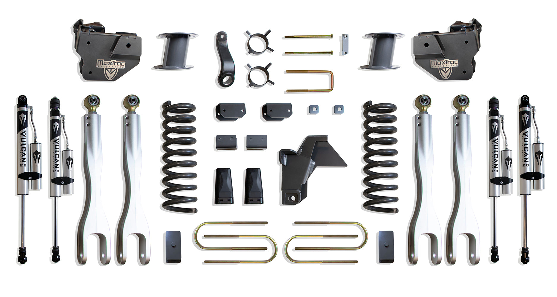 MaxTrac Suspension 2019-2023 Dodge Ram 3500 4WD 8" Lift Kit With 4-Links Vulcan Reservoir Shocks K947585VRLA