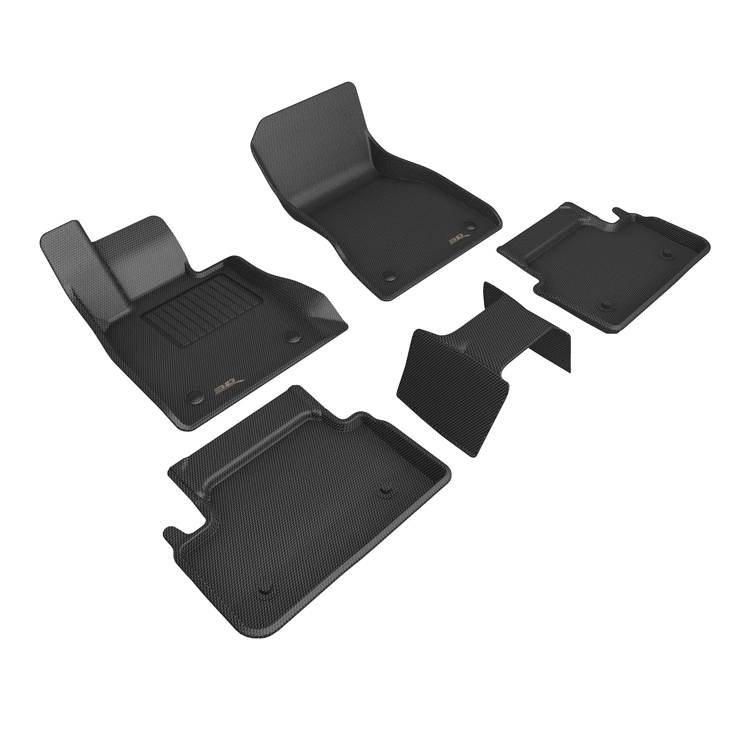 3D Maxpider 2024-2025 BMW 5 Series G60 Kagu Black 1st 2nd Row Floor Mat L1BM15301509