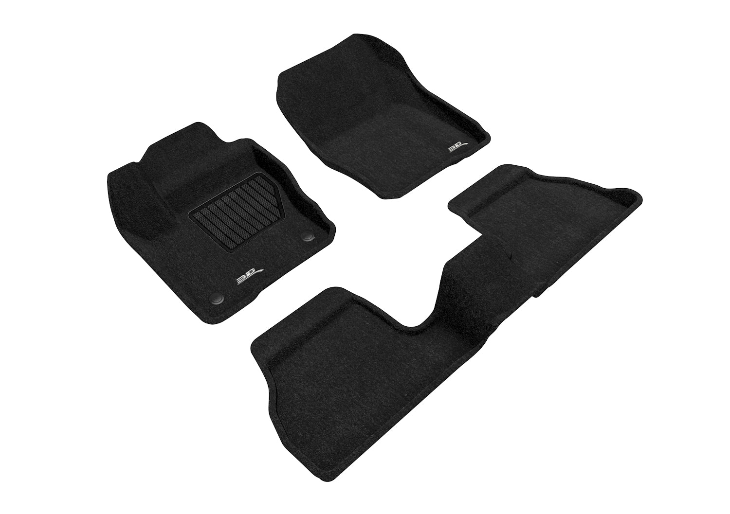 3D Maxpider 2012-2018 Ford Focus Black Elegant 1st 2nd Row 2 Eyelets Floor Mat L1FR02904709