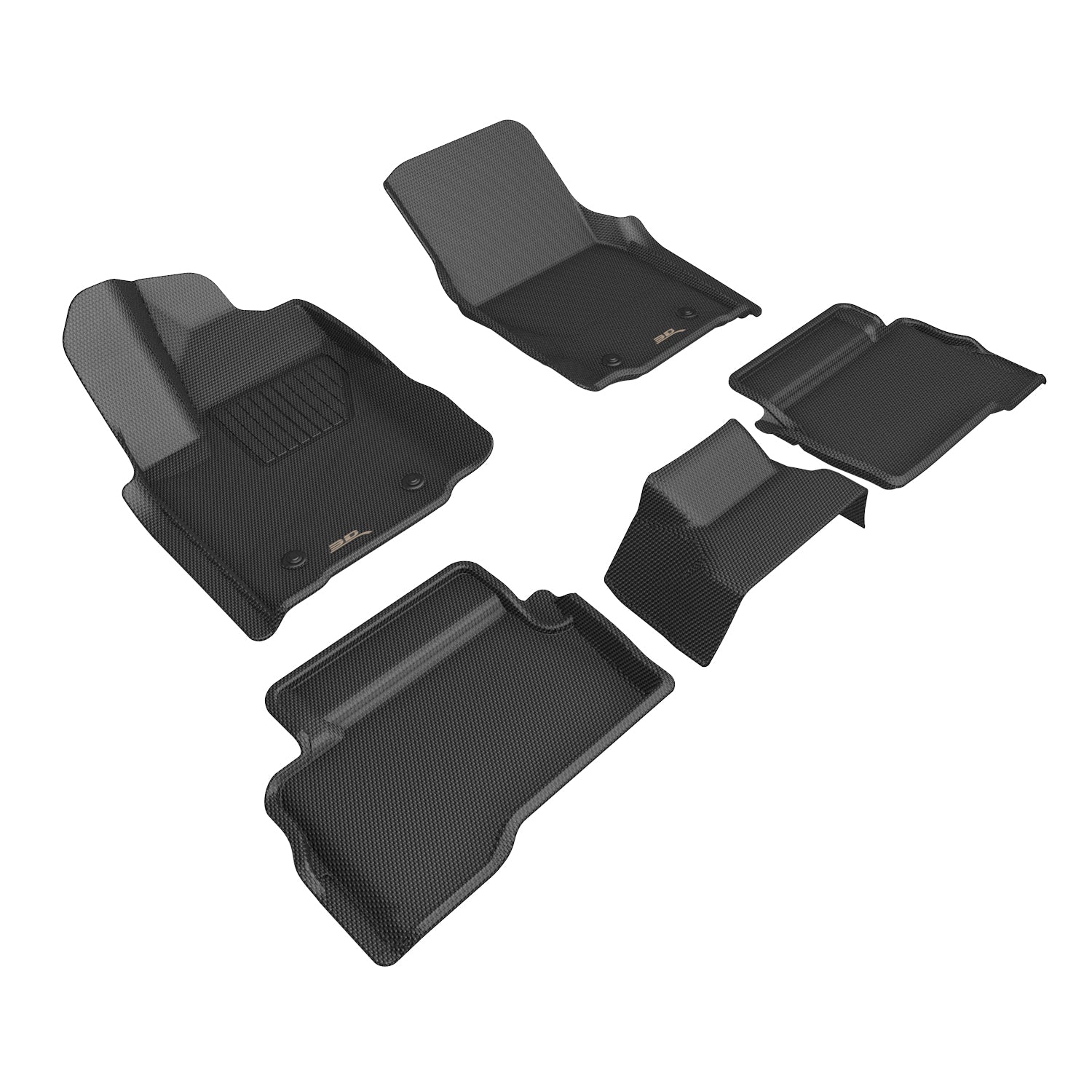 3D Maxpider 2024 Toyota Tacoma Double Cab Kagu Black 1st 2nd Row Floor Mat L1TY31501509