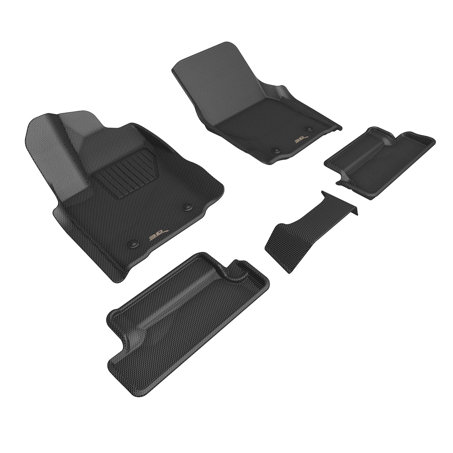 3D Maxpider 2024 Toyota Tacoma Extended Cab Kagu Black 1st 2nd Row Floor Mat L1TY31601509