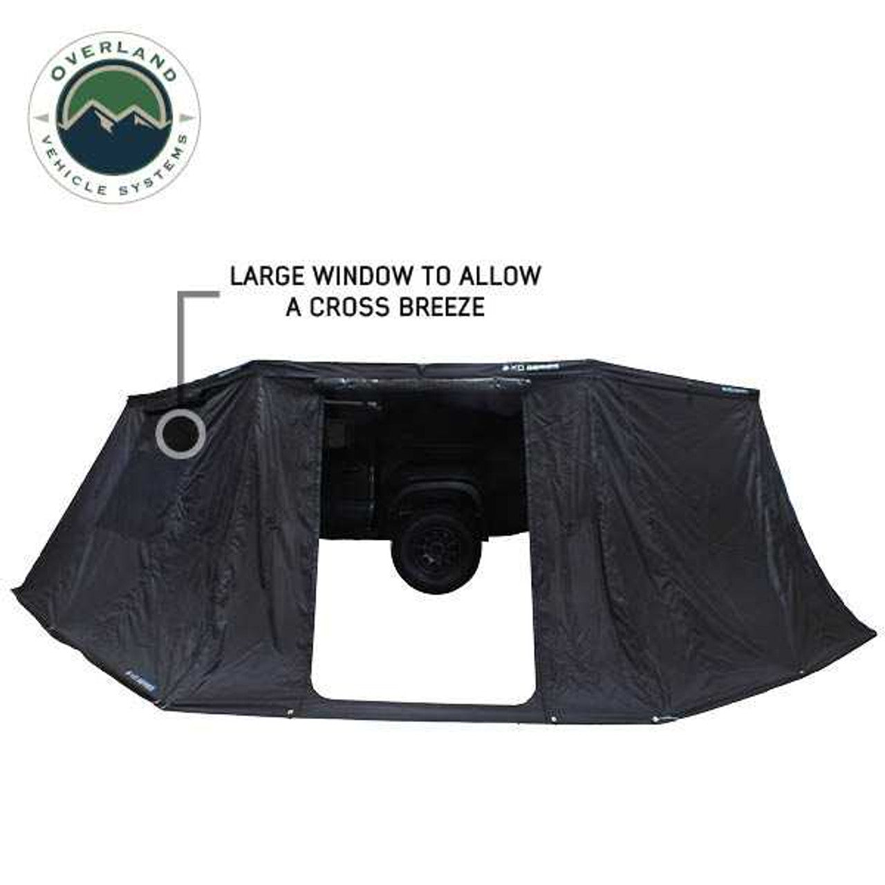 OVS XD Nomadic 270 Degree Awning Wall 1 With Black Out Driver Side Black Body and Trim With Storage Bag 19690003