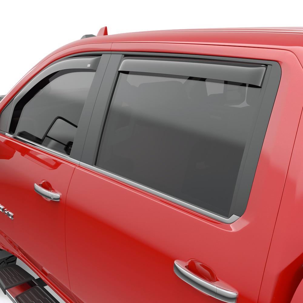 EGR 2020-2024 Chevrolet Silverado GMC Sierra 1500 2500 3500HD Series Trucks In channel 4pc Smoke Finish Crew Cab Window Visors 571651