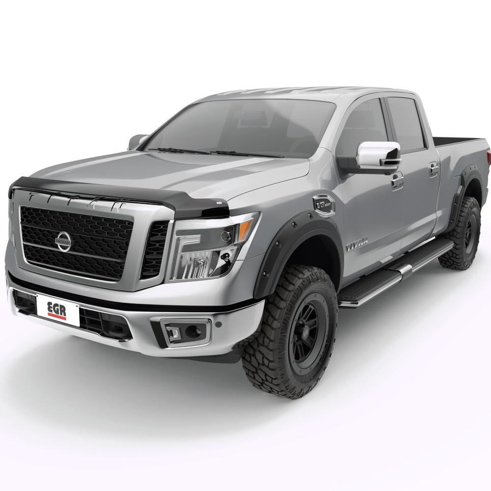 EGR 2016-2024 Nissan Titan XD Superguard Hood Guard Smoke Finish 305901