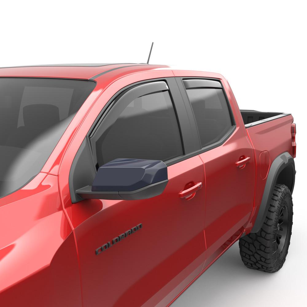 EGR 2023-2024 Chevrolet Colorado GMC Canyon In channel 4pc Smoke Finish Crew Cab Window Visors 571481