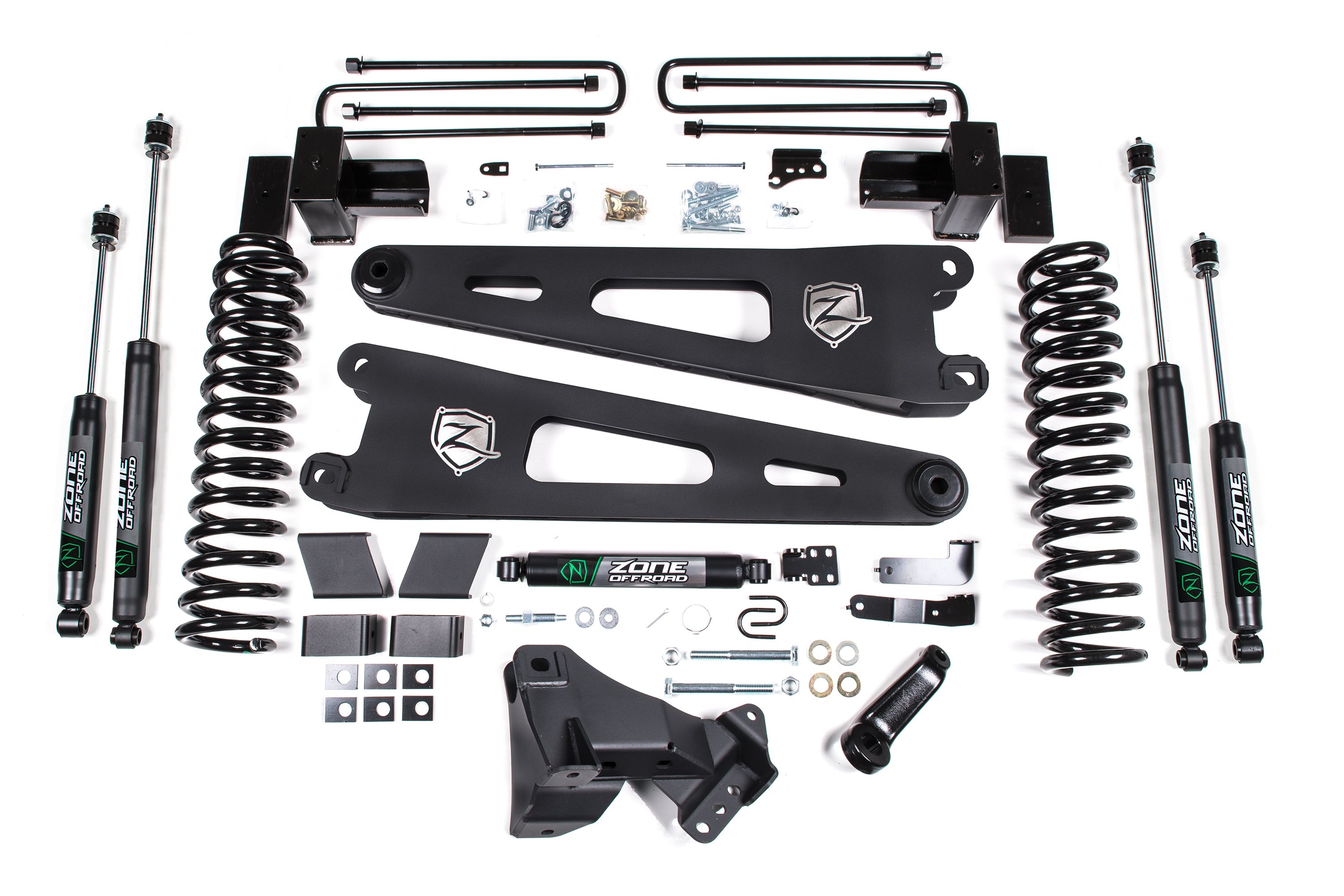 Zoneoffroad 2017-2019 Ford F250 F350 Super Duty 4WD Gas 4" Lift Kit With Radius Arm ZONF105N