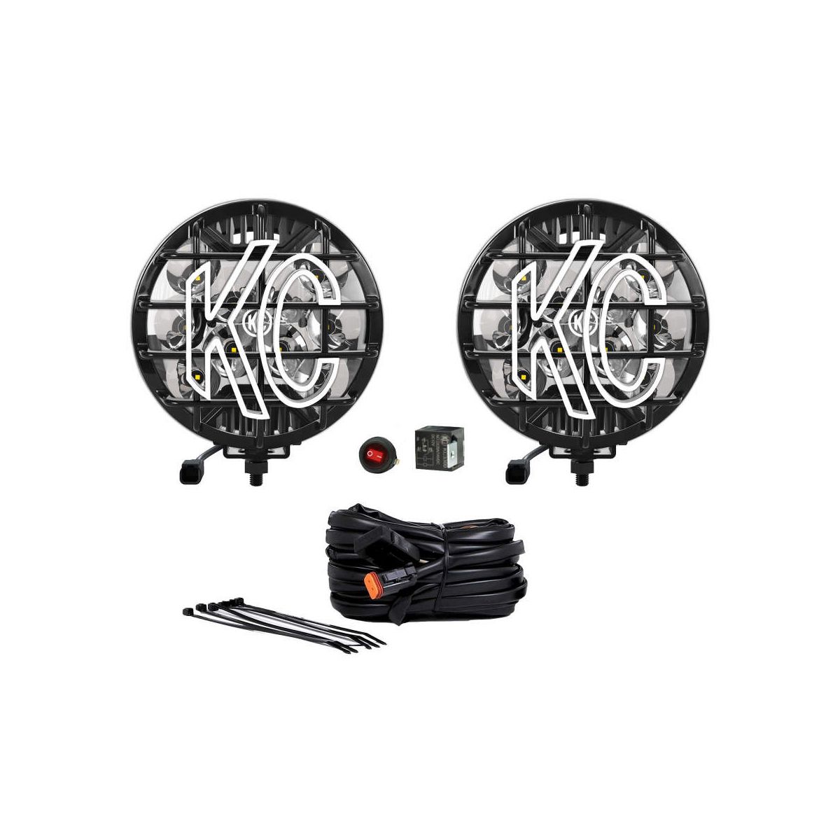 KC HiLite 6" Slimlite Led 2 light System 50w Spot Beam 100