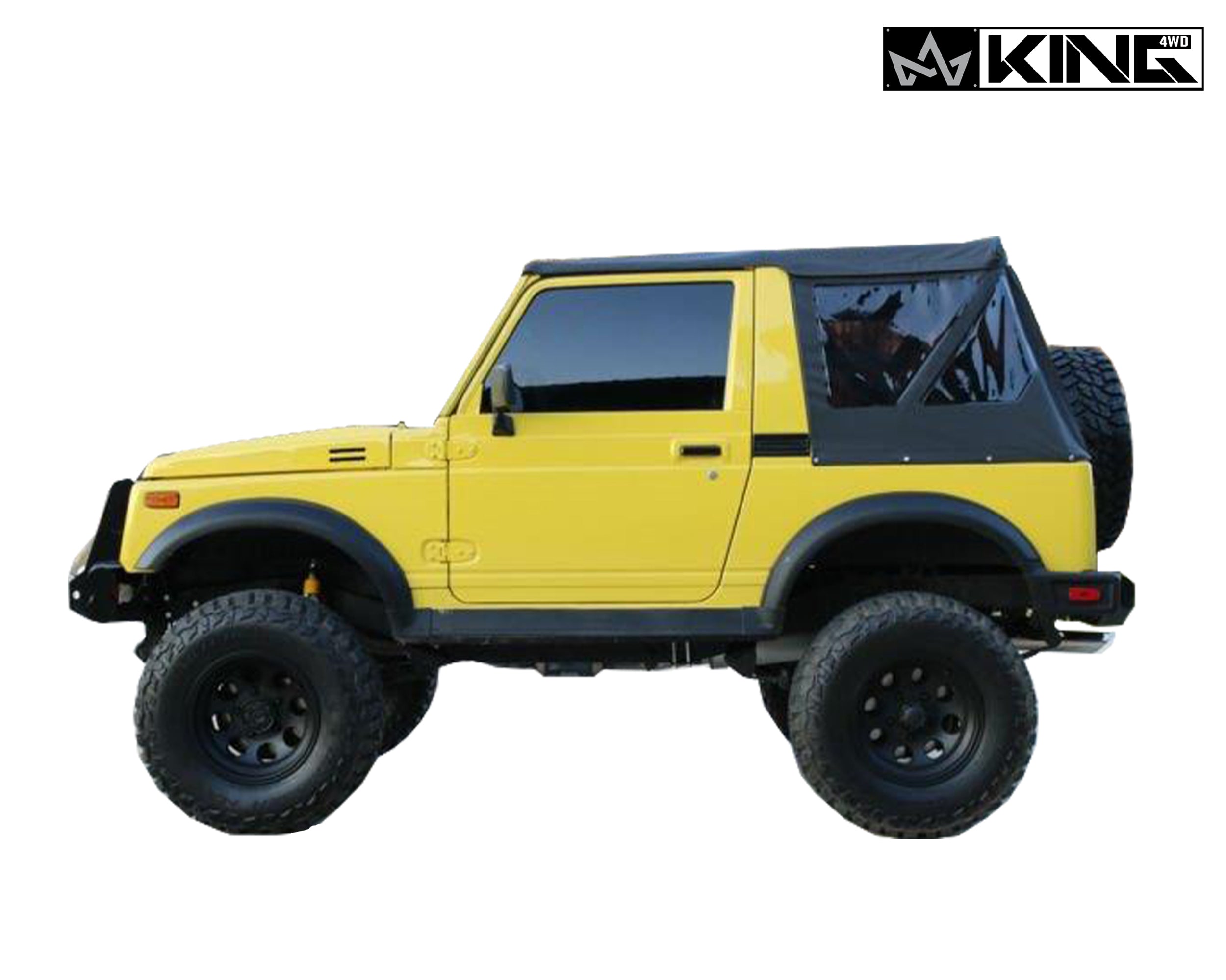 OVS 1986-1994 Suzuki Samurai King 4WD Premium Replacement Soft Top Black Diamond With Tinted Windows 14011035