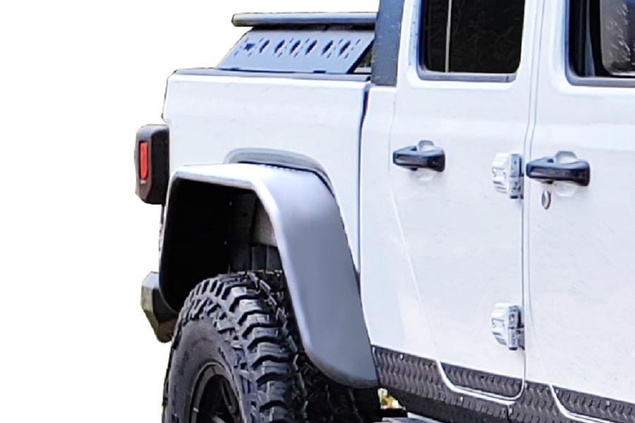 Warrior 2020-2022 Jeep Gladiator JT Rear Tube Fender Flares Pair Raw Uncoated Finish S7333-RAW