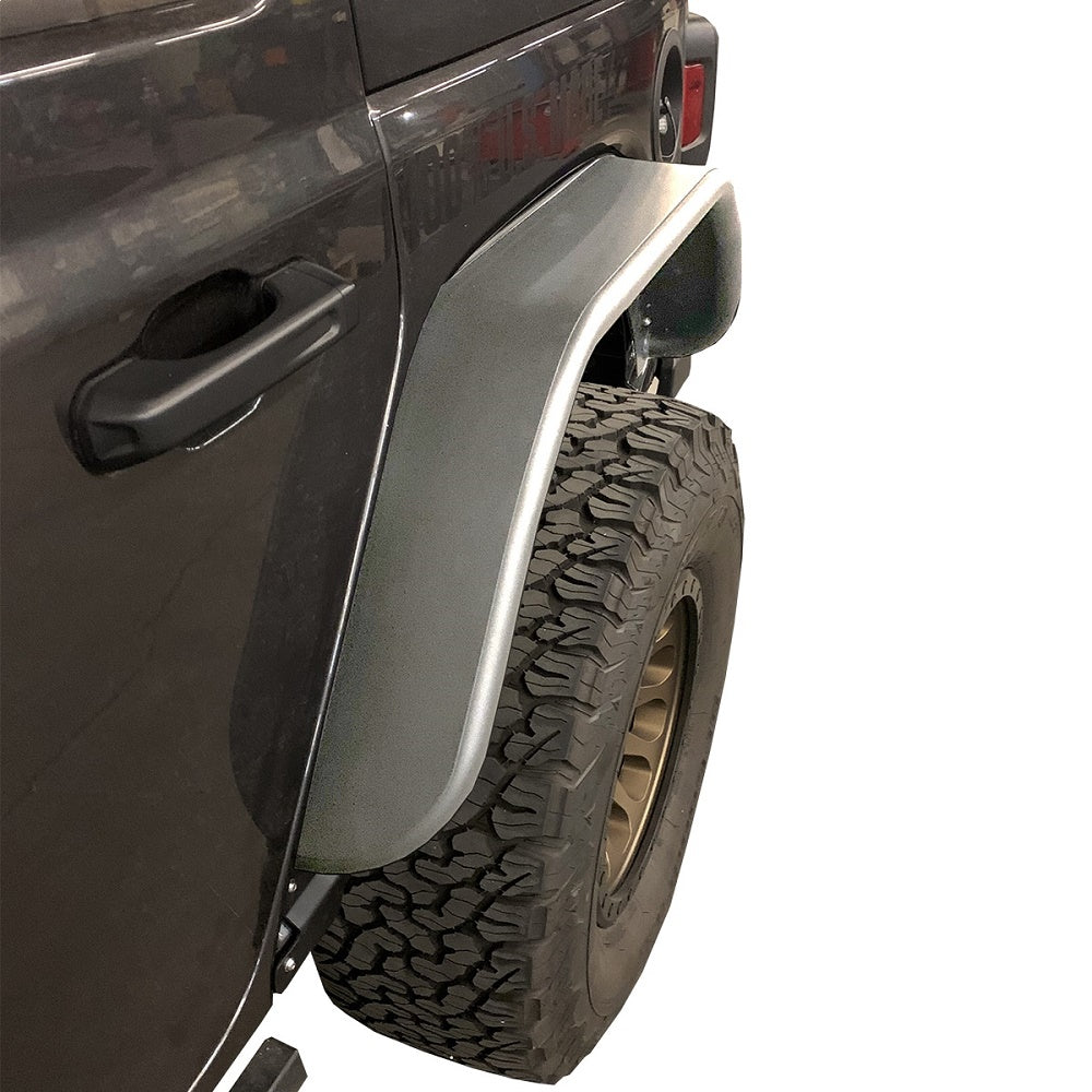 Warrior 2018-2021 Jeep Wrangler JL JLU Rear Tube Fender Flares Raw Uncoated Finish S6313-RAW