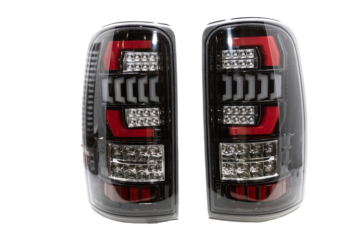 Winjet Lights 2000-2006 Chevrolet Suburban Tahoe GMC Yukon V2 LED Tail Lights Glossey Black Clear CTWJ-0698-GBC