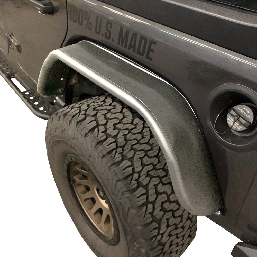 Warrior 2018-2021 Jeep Wrangler JL JLU Rear Tube Fender Flares Raw Uncoated Finish S6313-RAW