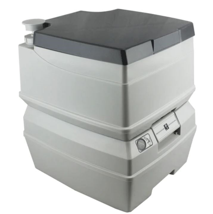 Tuff Stuff 5 Gallon Flushable Portable Outdoor Toilet With Removable Holding Tank White TS-TOILET-5