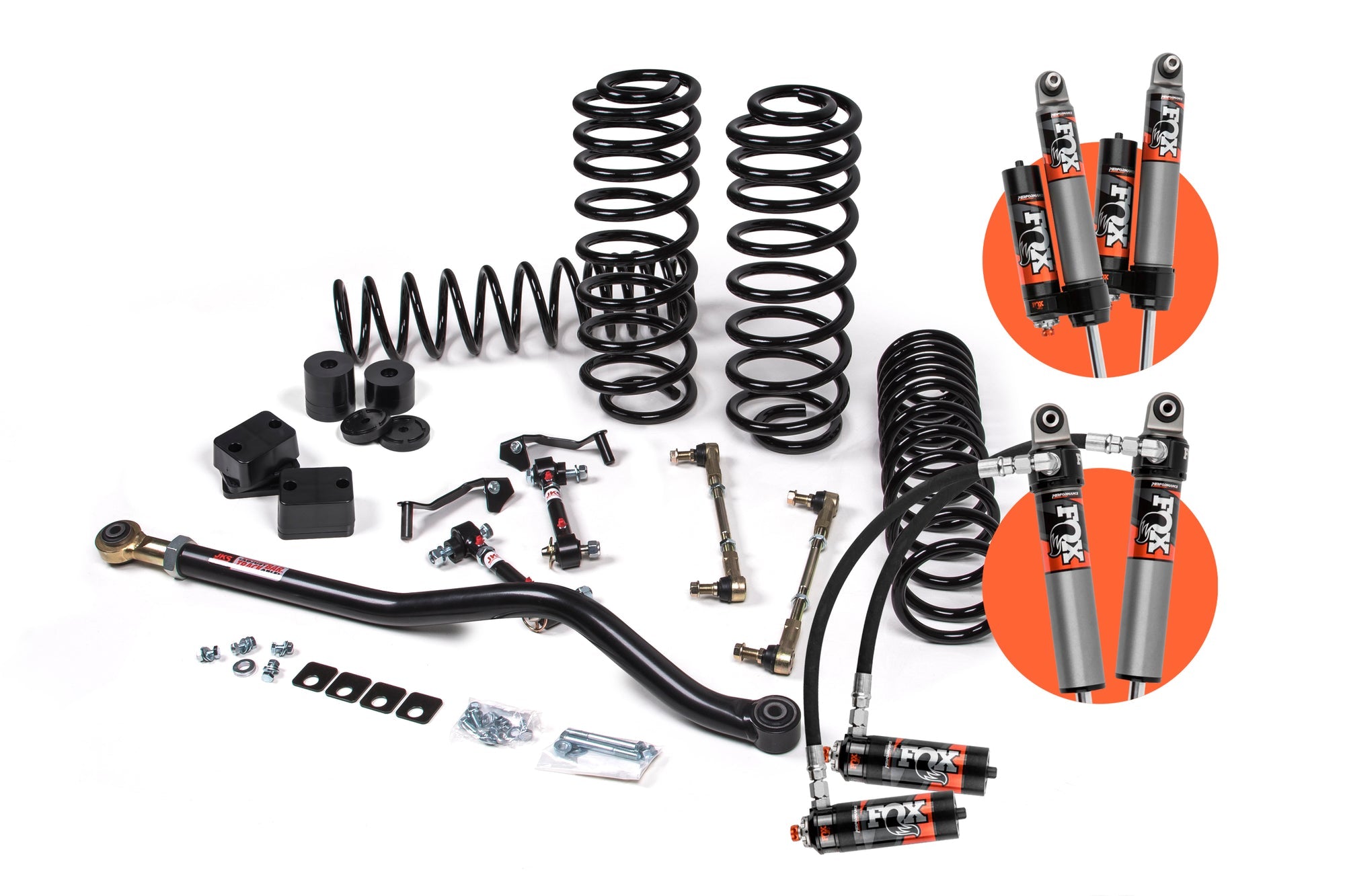 JKS 2018-2022 Jeep Wrangler JL 4dr J-Venture 2.5" Lift Kit With Fox 2.5 Elite Series Shocks Heavy Duty Rate Coils JSPEC118PES