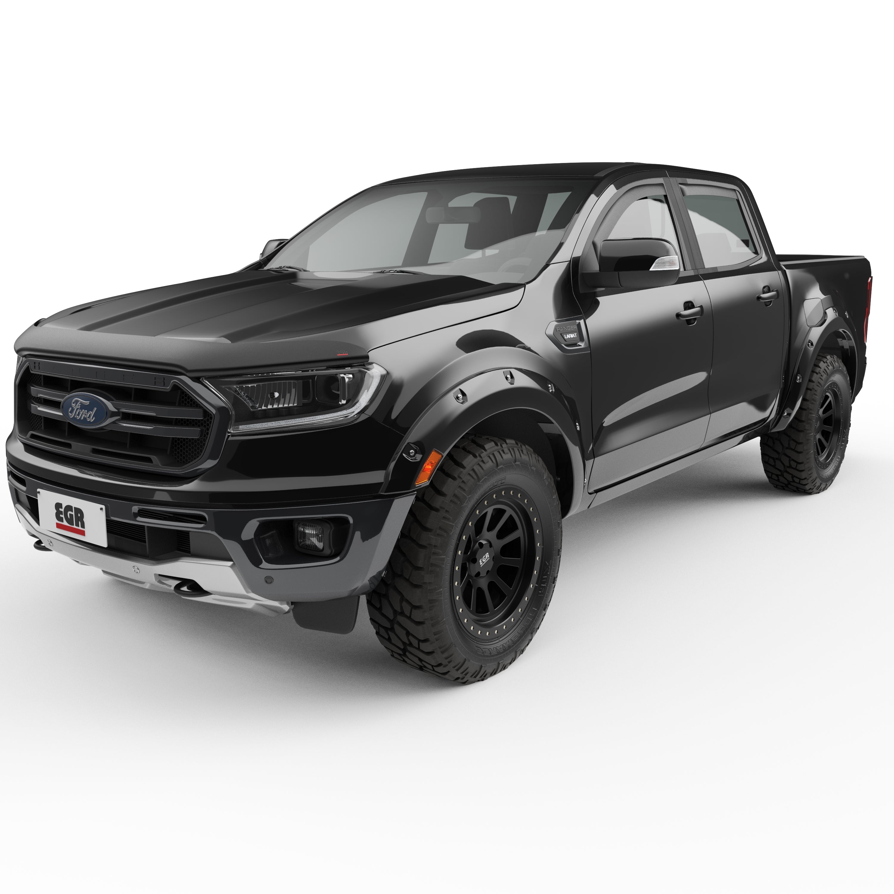 EGR 2019-2023 Ford Ranger Extended Crew Cab Pickup Painted To Code Shadow Black Set Of 4 Traditional Bolt-On Look Fender Flares 793554-G1