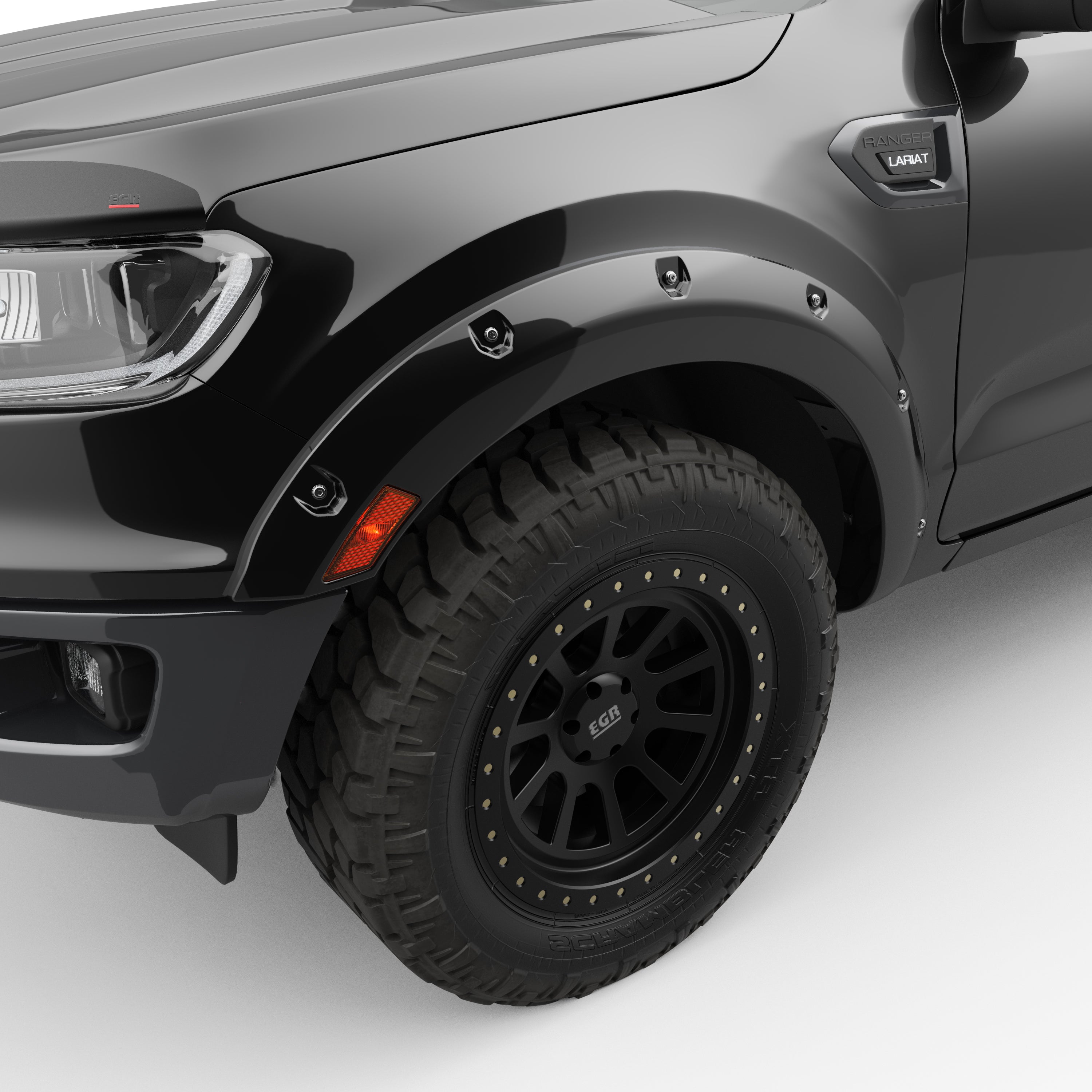 EGR 2019-2023 Ford Ranger Extended Crew Cab Pickup Painted To Code Shadow Black Set Of 4 Traditional Bolt-On Look Fender Flares 793554-G1