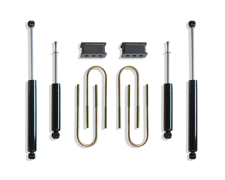 MaxTrac Suspension 2003-2008 Dodge Ram 1500 Mega Cab 8 Lug Ram 2500 Ram 3500 2WD 4" Axle 2.5" Height Maxpro Rear Shocks Lift Kit With 4.25" U-Bolts 902225L