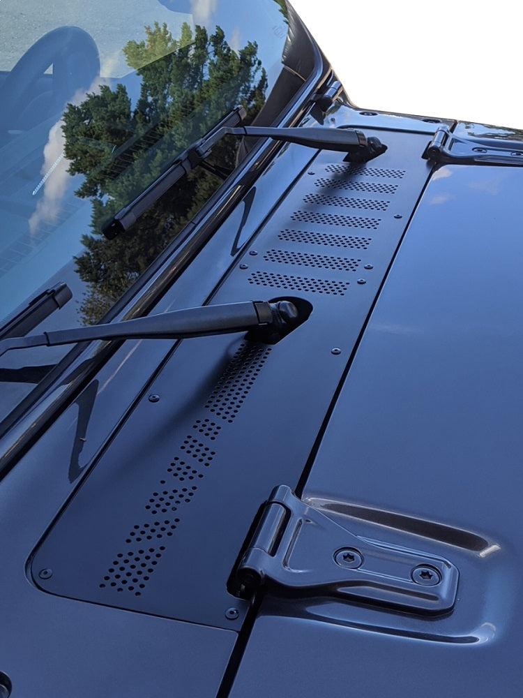 Warrior 2018-2021 Jeep Wrangler JL JLU 2019-2021 JT Cowl Cover Black Powder Coated 12-Gauge Steel S6920